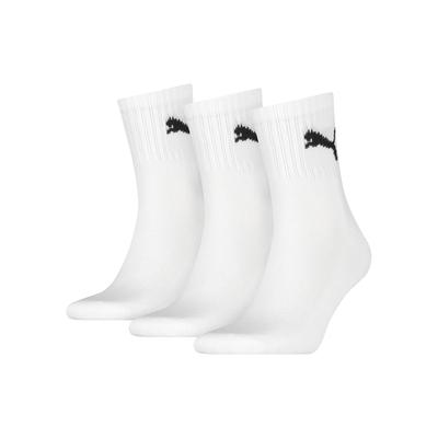 Sportsocken PUMA "short crew", Damen, Gr. 39-42, Sockengröße, weiß, Baumwollmischung, Elasthan, Polyamid, Polyester, unifarben mit Farbeinsatz, elastisch, Socken Sportsocken, im 3er-Pack, mit gepolsterter Frottee-Sohle, atmungsaktiv, elastisch