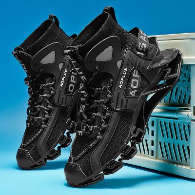 LightInthebox Men's High-Top Sports Sneakers, Breathable Knit Material, Shock Absorbing, Perfect for Outdoor Activities and Training