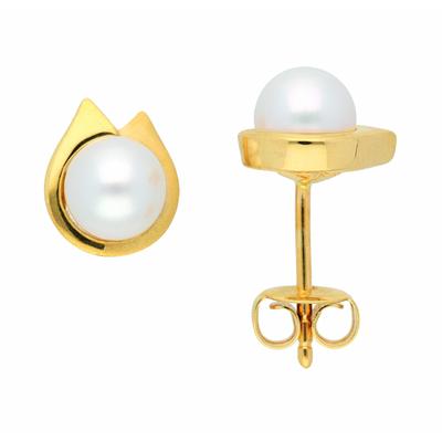 Paar Ohrstecker ADELIA´S "Perlen Ohrstecker Ohrringe 333 Gold ( 8K )", gold, Ohrringe, Damen, Damen, Gold, Goldohrringe Perle