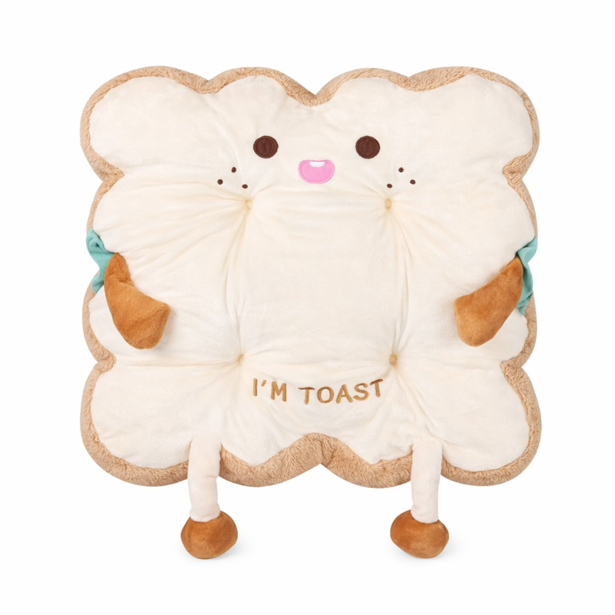 Kahil Toast Pluche Kussen - Zacht Sierkussen voor Kawaii Decoratie - 35 x 35 cm