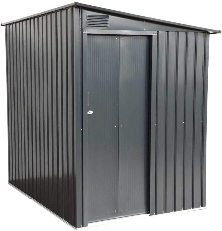 sweeek Caseta de jardín de acero galvanizado con puerta corredera  y kit de