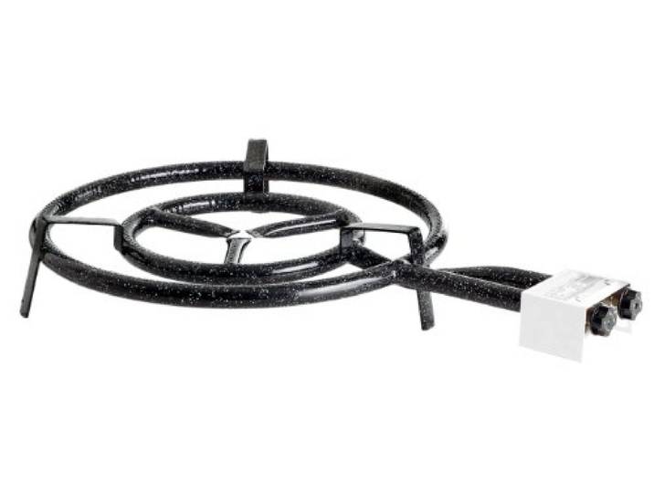 Paella-Gasbrenner mit 2-Brennringen, 50 cm - Leistung 15.5 kW bei 50 mbar Perfekt für Paella Pfannen, Grillplatten, Woks und mehr