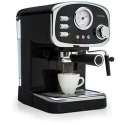 Klarstein Espressionata Gusto Espressomaschine 1100W 15 Bar Druck schwarz Schwarz