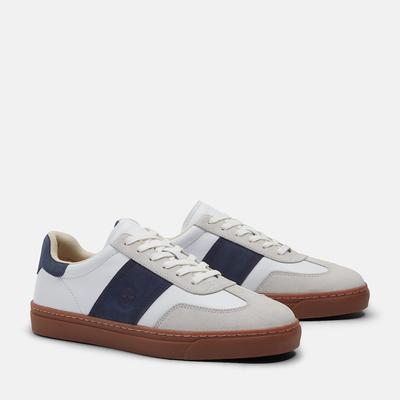 Sneaker TIMBERLAND "LISBON STREET - LOW LACE SNEAKER", Herren, Gr. 44, blau (weißfg w dkblu), Leder, Schuhe Sneaker, aus Timberland Premium Leder