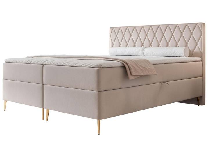 Selsey Caresso - Sommier tapissier 160x200\, matelas bonell\, surmatelas\, velours\, gris