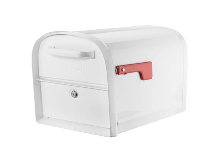 Architectural MAILBOXES 6300W-10 Oasis 360 Briefkasten, Weiß Verzinkte Stahlkonstruktion mit einem sicheren Stahl-Nockenschloss, zwei Zugangstüren und Trichter-Liefertür. USPS genehmigt.