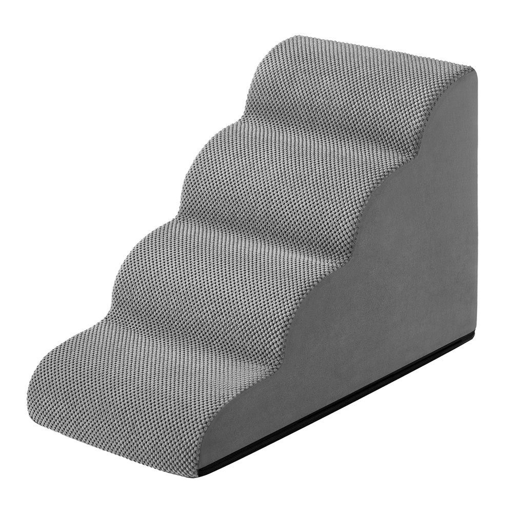 Feandrea Hundetreppe, 4-stufig-Haustiertreppe, Waffelcord PPSB35014GD01