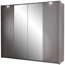 DREHTÜRENSCHRANK Bremco mit 2 Türen und Spiegel, Cappuccino, 255 cm