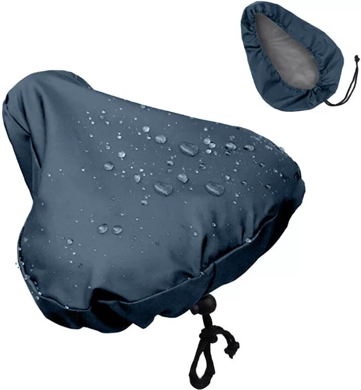 INF 2er-Pack wasserdichter Sattelbezug mit Kordelzug / Regenschutz für Fahrradsattel Blau