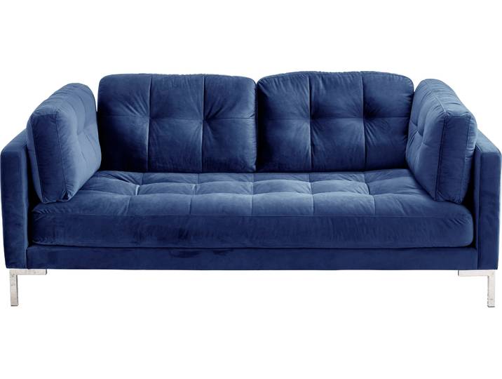 2-Sitzer Sofa, Blau, 183x75x92 cm, Cordstoff & Metallfüße, Gepolstert, Trends by HG
