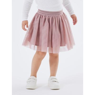 Tüllrock NAME IT "NMFNUTULLE SKIRT NOOS", Mädchen, Gr. 110, rosa (altrosa), Tüll, Obermaterial: 100% Polyester, unifarben, ausgestellt mini, Röcke, Kunstfaser, Tüll