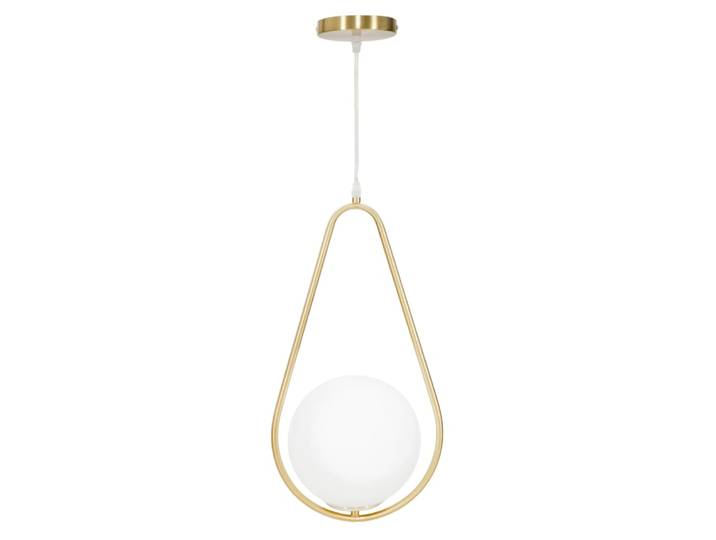 Lustre en métal doré avec sphère en verre blanc 24x20x47 cm