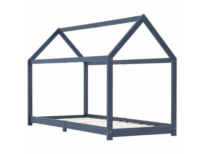 Lit cabane enfant - VIDAXL - Gris - Bois de pin massif - 90 x 200 cm - Design élégant
