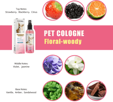 Inspire Picks Long Lasting Dog Cologne Spray And Grooming Deodorizer cutbaby Strawberry