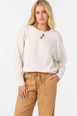 O'Neill s Kari Long Sleeve Sweater in Tofu, Size Large, Polyester