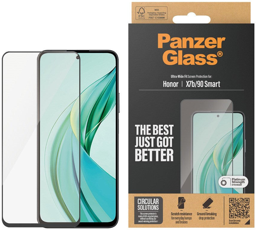 PanzerGlass Ultra-Wide Fit Skærmbeskyttelsesglas - Honor X7b / 90 Smart - Gennemsigtig