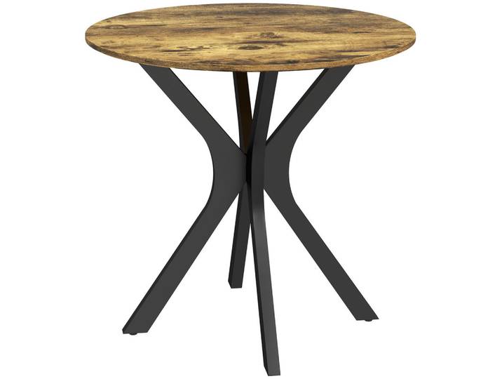 Homcom Esstisch, Runder Küchentisch, Moderner Esszimmertisch mit Spider-Stahlgestell, Braun, 78x75x78 cm, Esszimmer, Esstische