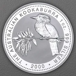 Silbermünze 1oz "Kookaburra" 2000 diff. (Australien)