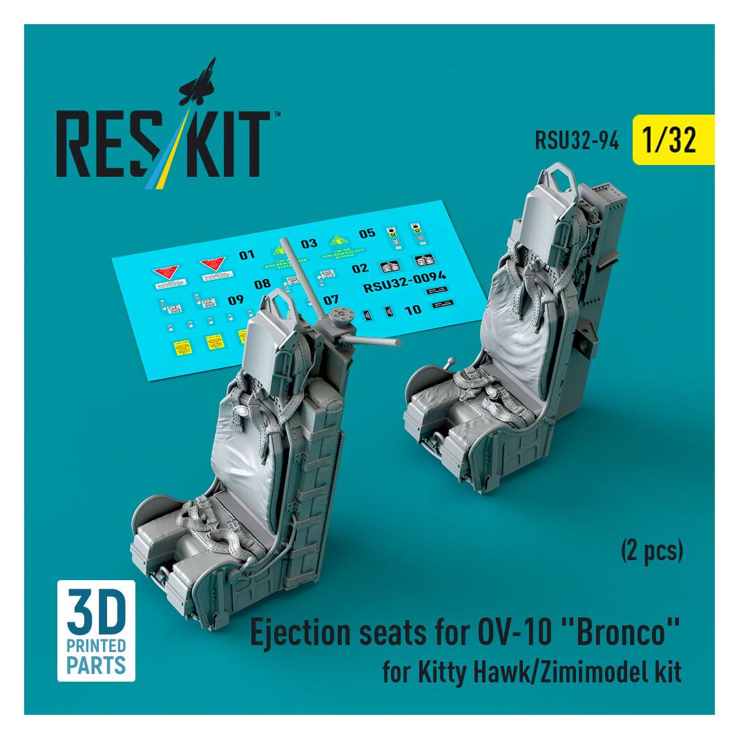 ResKit Ejection seats for OV-10 Bronco (2 pcs) for Kitty Hawk/Zimimodel kit (3D Printed) (RSU32-0094)