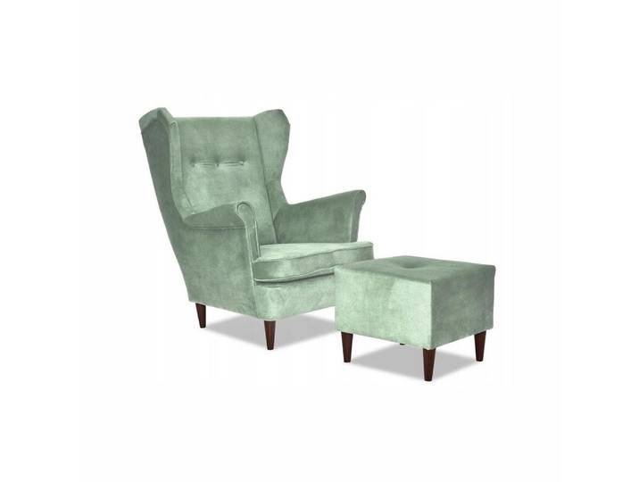 Family Meble Sessel Family Meble DIANA Ohrensessel mit Hocker wasserfest Aura 12 mintgrün
