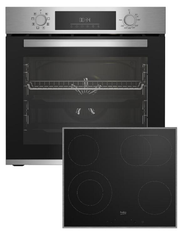 Beko BBSM12320X, Keramik, 4 Zone(n), Glaskeramik, Schwarz, Berührung, 58 cm