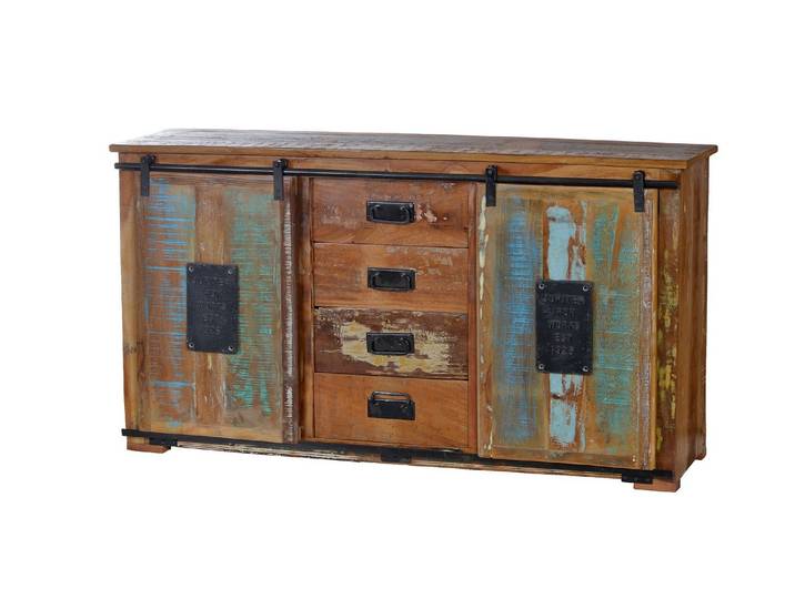 SIT Möbel JUPITER Sideboard recyceltes Altholz mit Metall