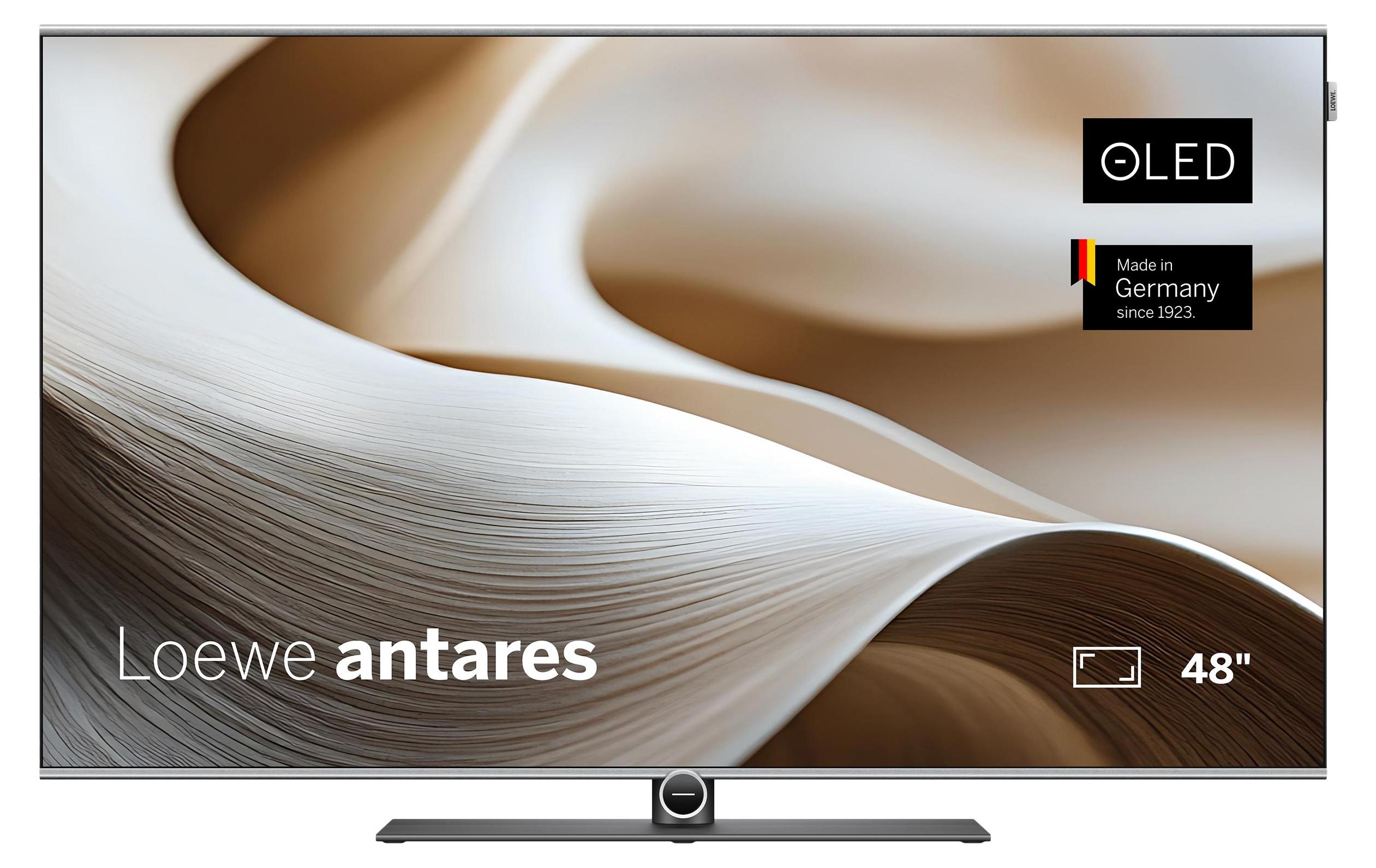 Loewe antares 48 OLED Smart TV - 48 Zoll 4K Ultra HD Fernseher, Dolby Vision IQ, Dolby Atmos, HDMI 2.1, 144 Hz Gaming, Dual Channel Recording, Streaming TV, Germany