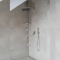 KS Handel 24 Badregal Teleskopregal 3 Böden Silber glänzend 70-200 cm lang Eckregal Duschablage Duschregal