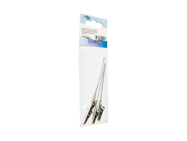 Glorex Krokodilklammern mit Draht 8.5 cm 4 Stück