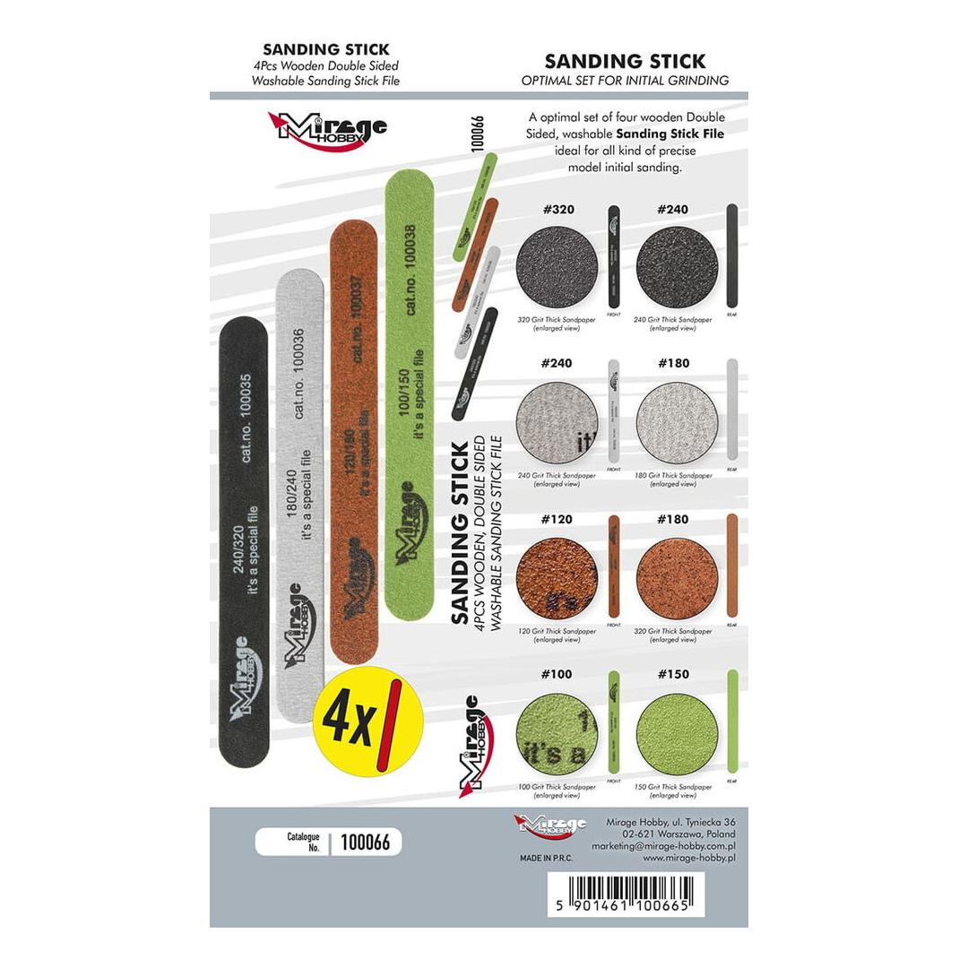 Mirage Hobby MIRAGE SANDING STICK OPTIMAL SET (4pcs/8 STAGES) (100066)