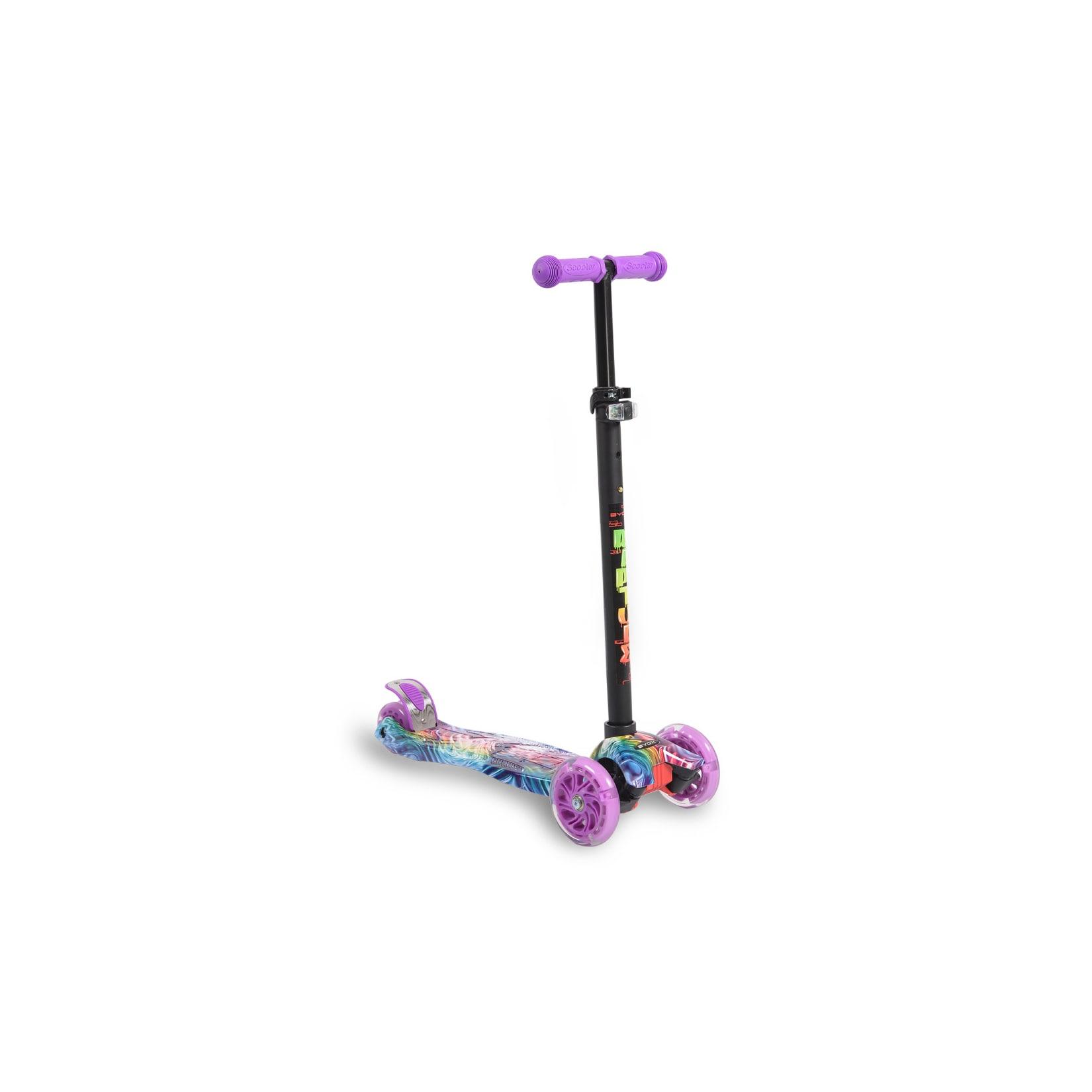 Byox Kinderroller Rapture, Aluminium Scooter mit LED-Rädern, Wassertransferdruck lila