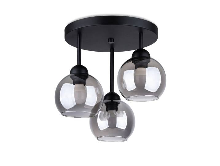 Suspension ronde en métal, noir L: 35cm