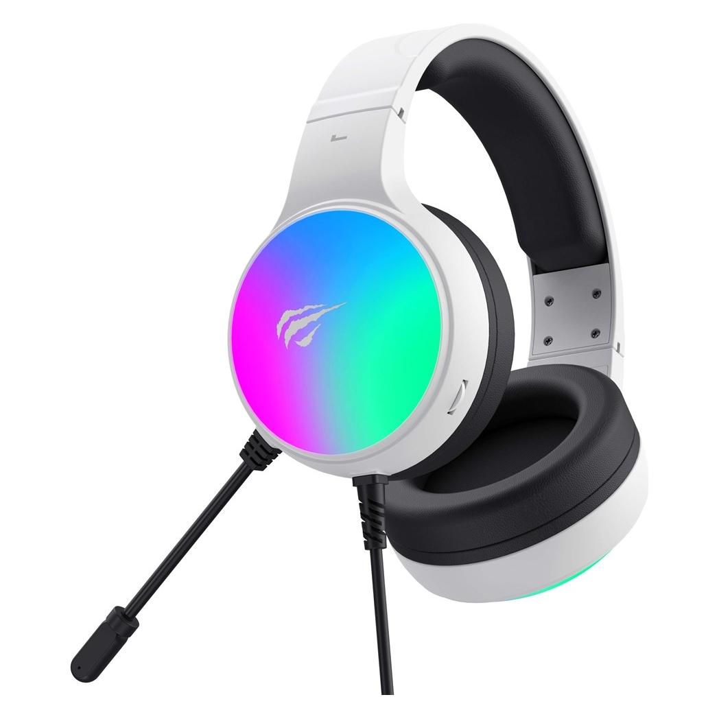 Havit - Gaming Headphones (H2043U) - with Microphone, 50mm Speaker, USB, 2.1m - White (Kabelgebunden) (H2043U)