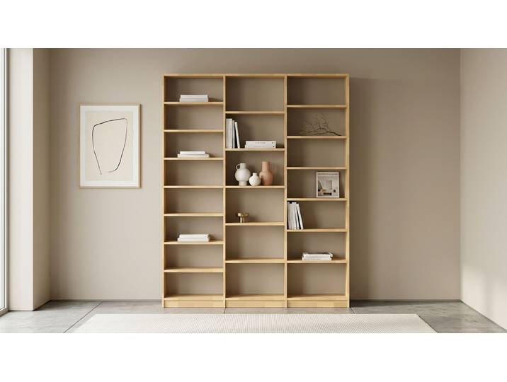 Breites schlichtes Bücherregal Buche Natur geölt