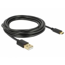 Delock USB-Kabel USB 2.0 USB-A Stecker, USB-C® Stecker 3.00 m Schwarz 85209