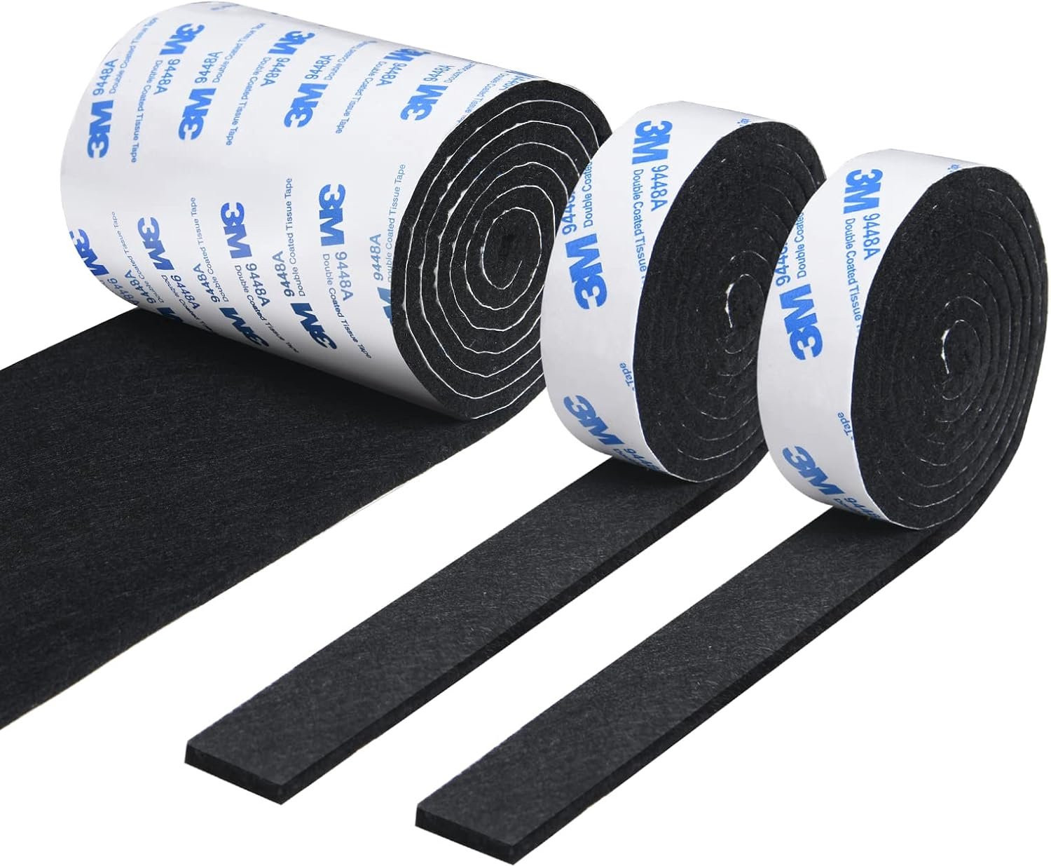 Zelfklevende vilt pads voor meubelbescherming - 3 rollen - Zwart