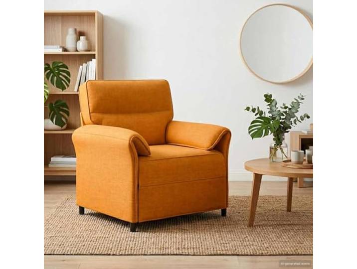 KGHERMDF Sofa 100% Polyester mit Metallrahmen, MDF und Sperrholz, Modernes Stabiler Metallrahmen, weiche Schaumstoffkissen, klappbare Armlehnen, pflegeleichter Stoffbezug, Kunststoffbeine