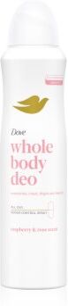 Dove Whole Body Deo Raspberry & Rose desodorizante em spray para corpo 150 ml. Whole Body Deo Raspberry & Rose