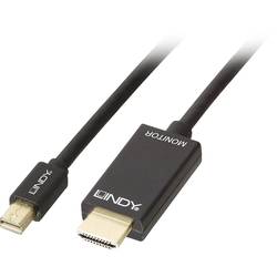LINDY Mini-DisplayPort / HDMI Adapterkabel Mini DisplayPort Stecker, HDMI-A Stecker 1.00 m Schwarz 36926 DisplayPort-Kabel