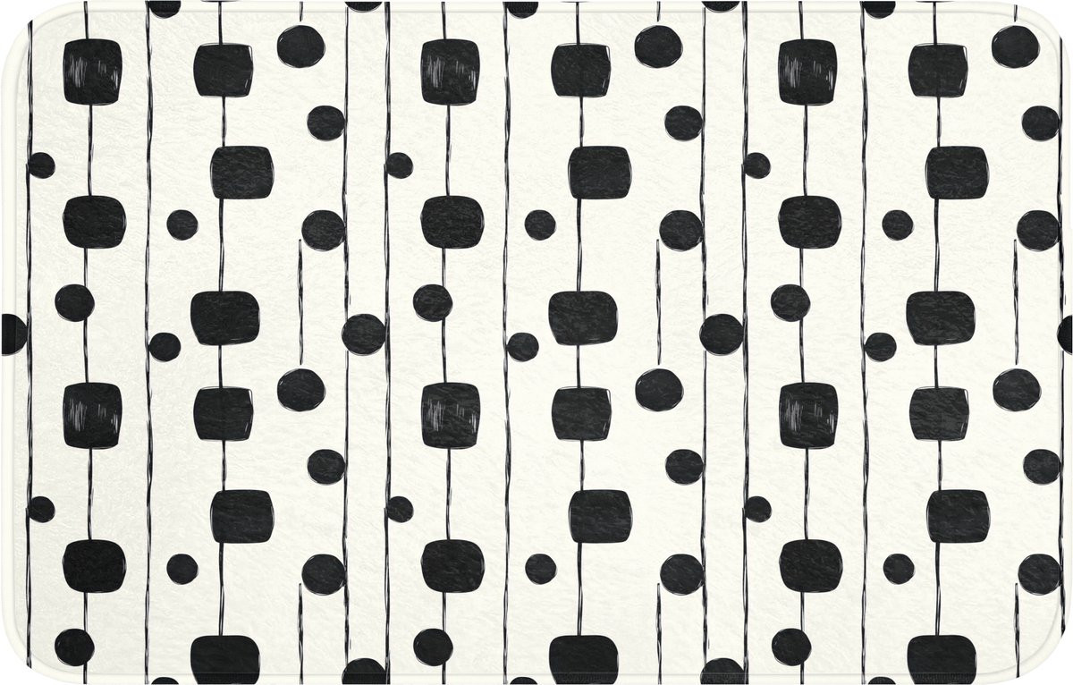 OnlyWow WC mat zwart met grafisch design, 80 x 50 cm