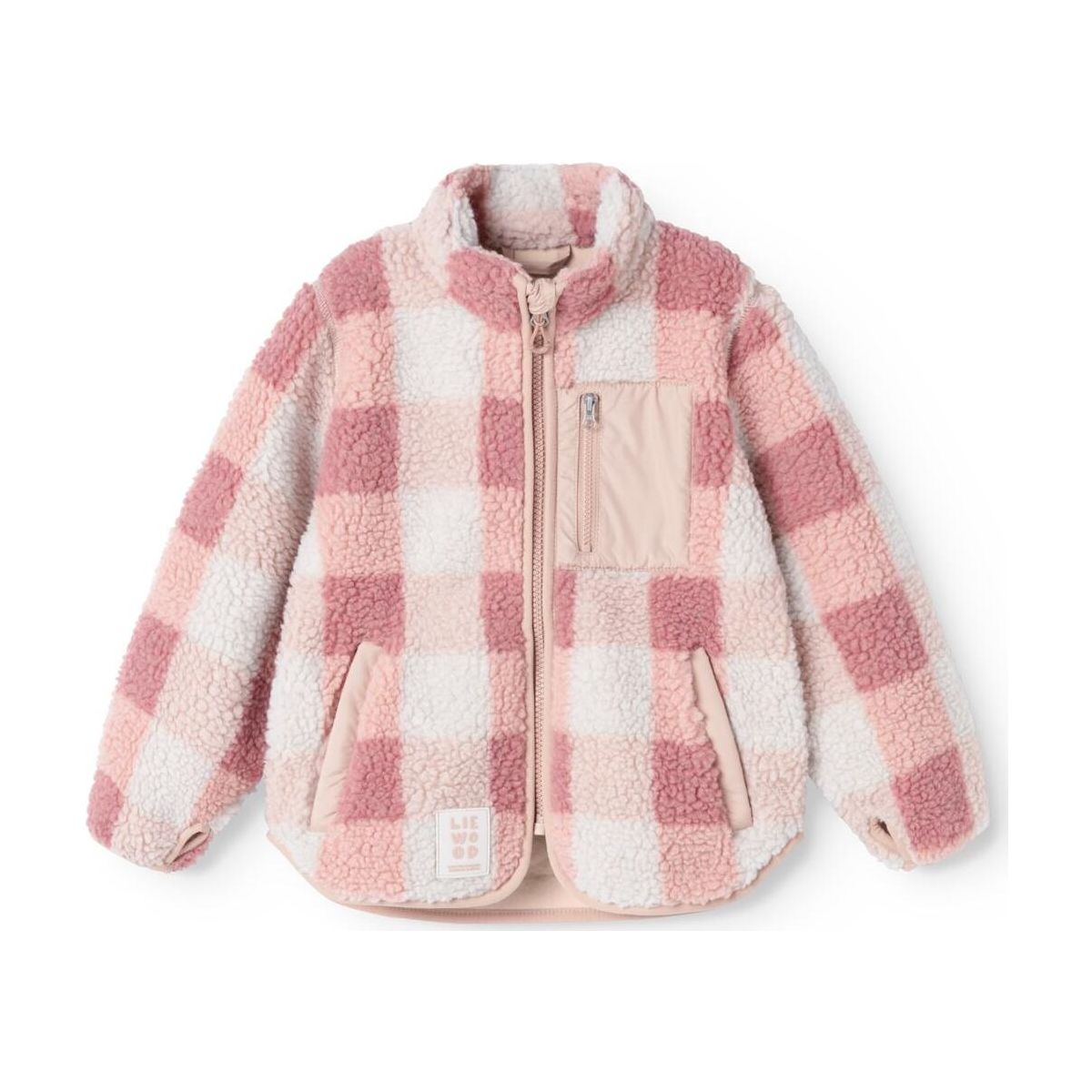 Liewood Nolan Pile Jacket mega check / rose blush (2871) 92 LW21048-2871-92-CU