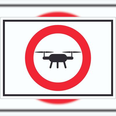 HB-Druck Drohnen Flugverbot Symbol Aufkleber A0 (841x1189mm)