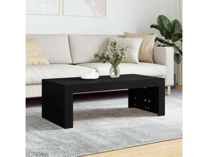 HEFZGDB Couchtisch Schwarz 102x50x36 cm Holzwerkstoff mit glatter Oberfläche und feuchtigkeitsbeständigem Design für Wohnzimmer, Stabiler Beistelltisch mit praktischer Tischplatte