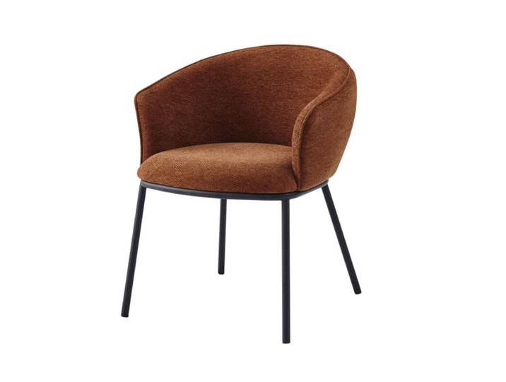 Fauteuil de table en tissu luxury terracotta