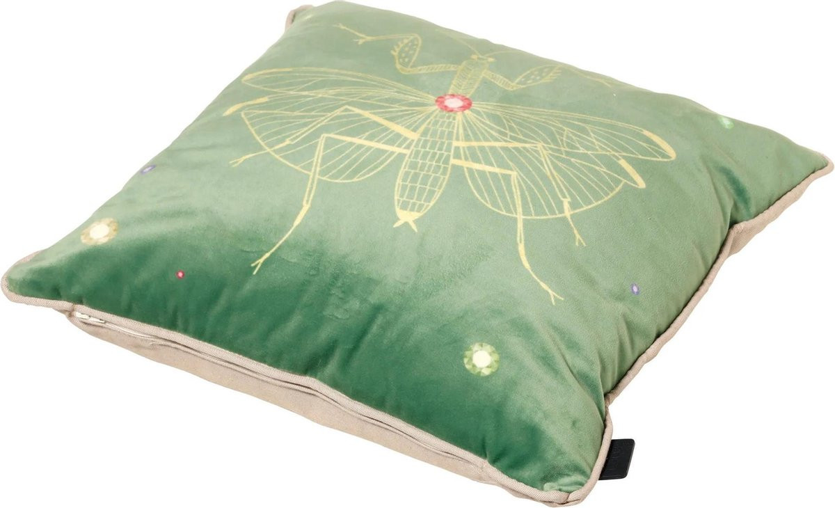 Madison Sierkussen Velvet Insect Green - 45 x 45 cm - Groen