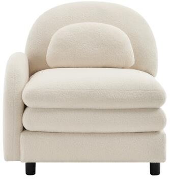 Loedds Left-Arm Curved Upholstered Sofa with Throw and Lumbar Pillows and Double-Layer Cushions for Living Room