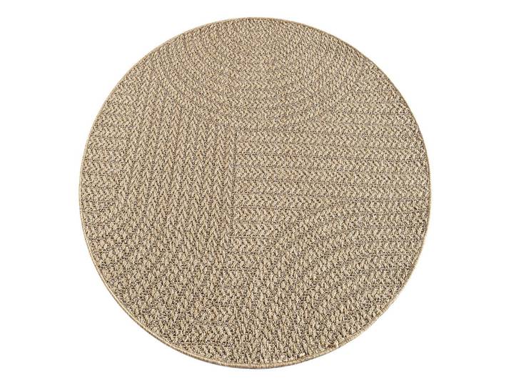 Paco Home Waregem 629 Beige 200D, Beige, Kunststoff, Rund, 200x200 cm, Teppiche und Böden, Teppiche, Outdoorteppiche