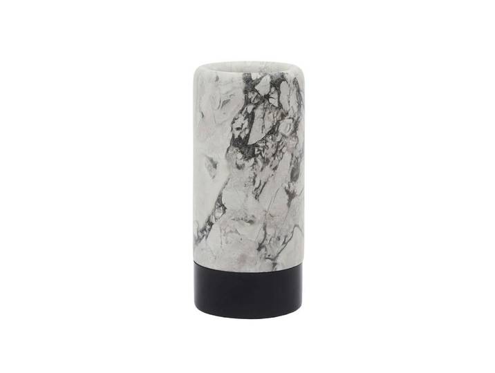 Aquanova Zahnbürstenhalter, Grau, Schwarz, Weiss, Stein, 13 cm, Badaccessoires, Zahnputzbecher