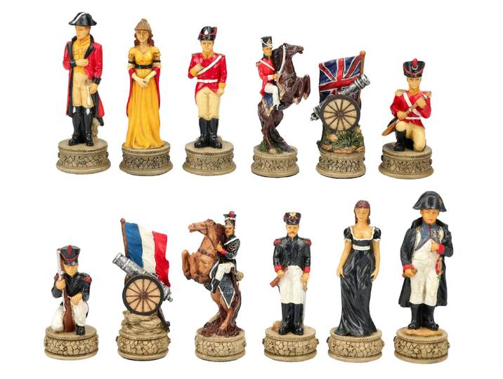 Figuren Shop GmbH Spiel Schachfiguren Set - Schlacht bei Waterloo Schach Dekofiguren Soldaten