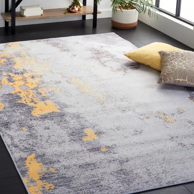 SAFAVIEH Tacoma Machine Washable Slip Resistant Dyrfinna Modern Abstract Rug